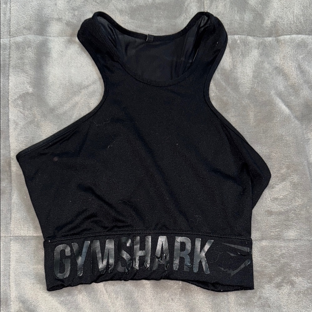 Gymshark Black Fitted Crop Tank Top